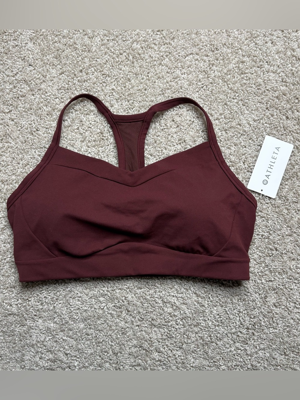 Athleta Vital D DD Burgundy Sports Bra NWT
